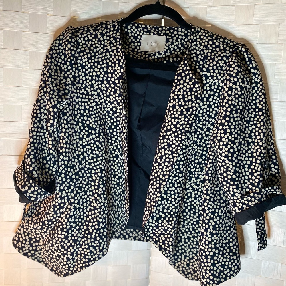 Cropped Loft Polka Dot Jacket - image 1